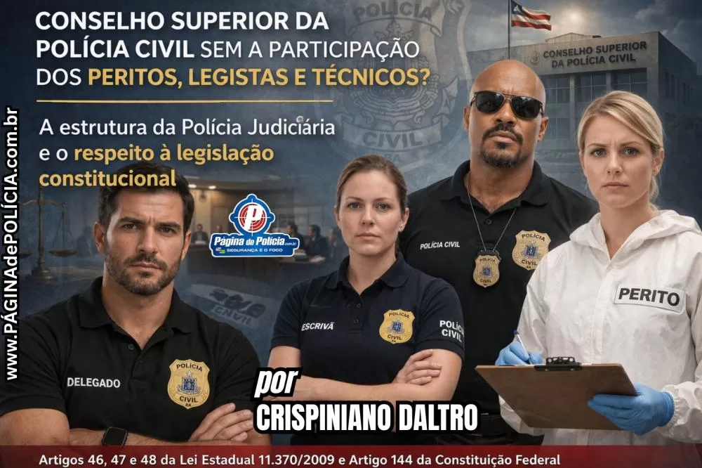 Conselho Superior da Polícia Civil sem a participação dos Peritos, Criminalistas, Legistas e Técnicos?
