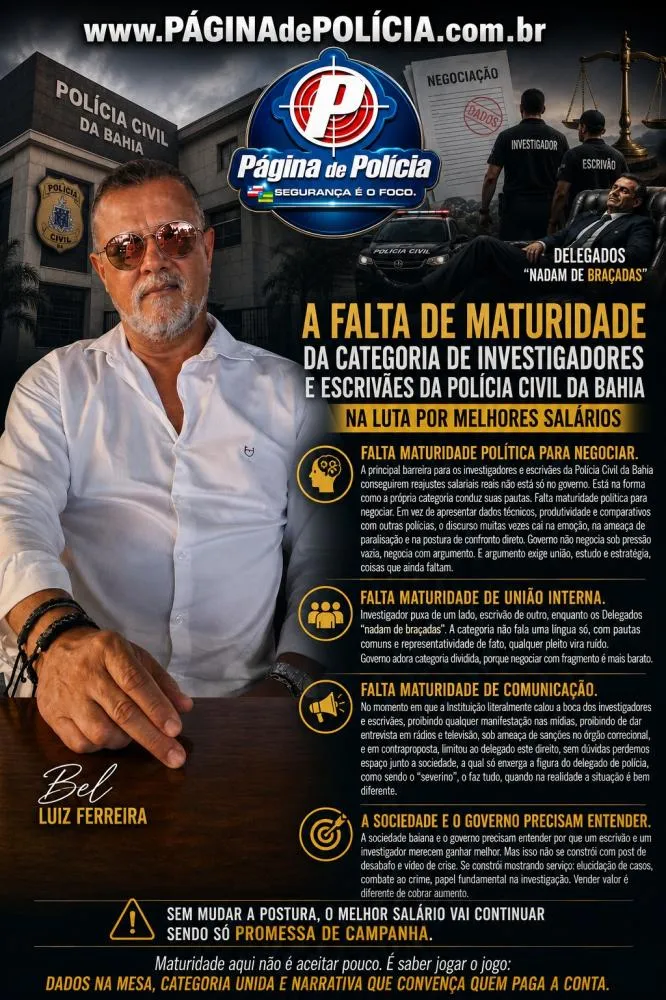 A falta de maturidade da categoria de investigadores e escrivães da Polícia Civil da Bahia na luta por melhores salários