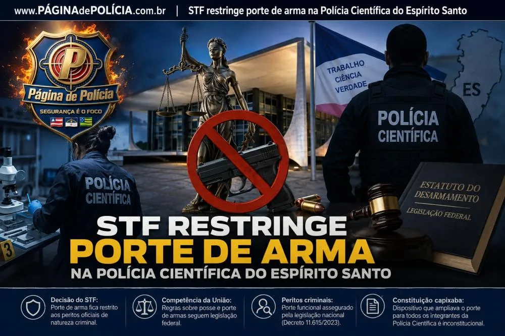 STF restringe porte de arma na Polícia Científica do Espírito Santo