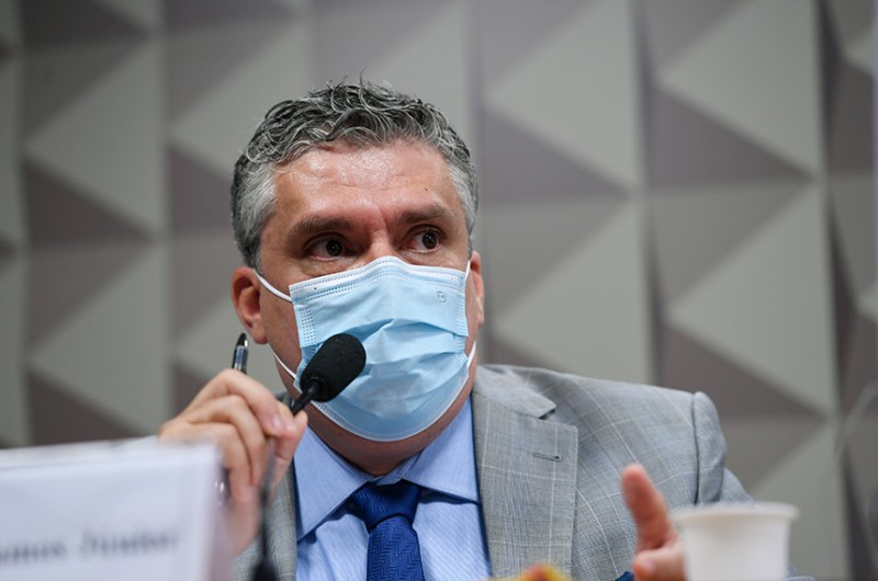 Roberto Pereira Ramos Júnior, presidente da empresa FIB BanK, que ofereceu garantia à Precisa Medicamentos, intermediária de vacina junto ao Ministério da Saúde - Edilson Rodrigues/Agência Senado