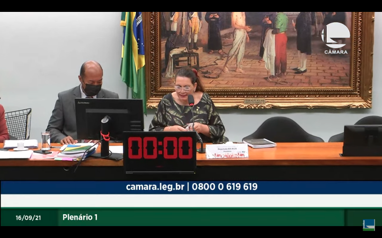 Bia Kicis preside reunião da CCJ - (Foto: Reprodução/TV Câmara)