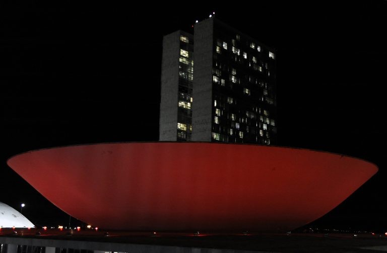 Câmara costuma ser iluminada em datas especiais - (Foto: Luis Macedo/Câmara dos Deputados)