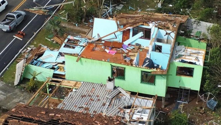 Prejuízo e destruição causados por tornado causa prejuízos em Água Doce (SC) - (Foto: Divulgação/Defesa Civil de Santa Catarina)