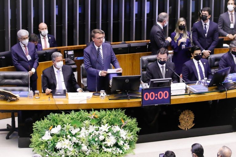 O presidente Jair Bolsonaro na sessão de abertura dos trabalhos legislativos - (Foto: Marina Ramos/Câmara dos Deputados)