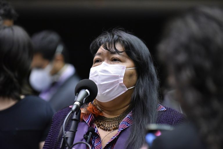 Joenia Wapichana: quem perde documentos em desastres e não pode ser impedido de se vacinar - (Foto: Zeca Ribeiro/Câmara dos Deputados)