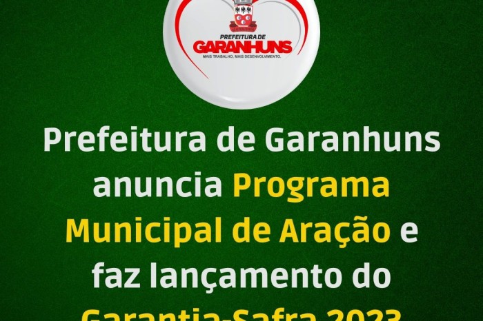 Foto: Reprodução/Prefeitura de Garanhuns - PE