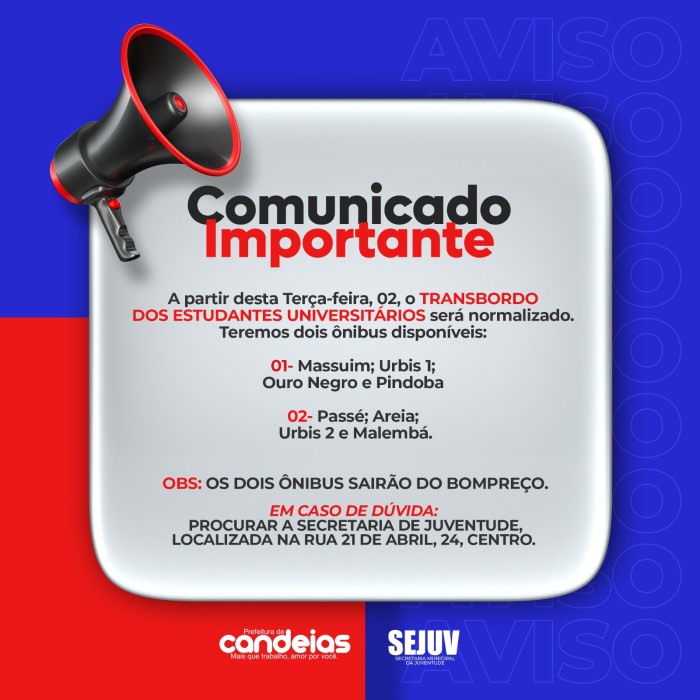 Foto: Reprodução/Prefeitura de Candeias - BA