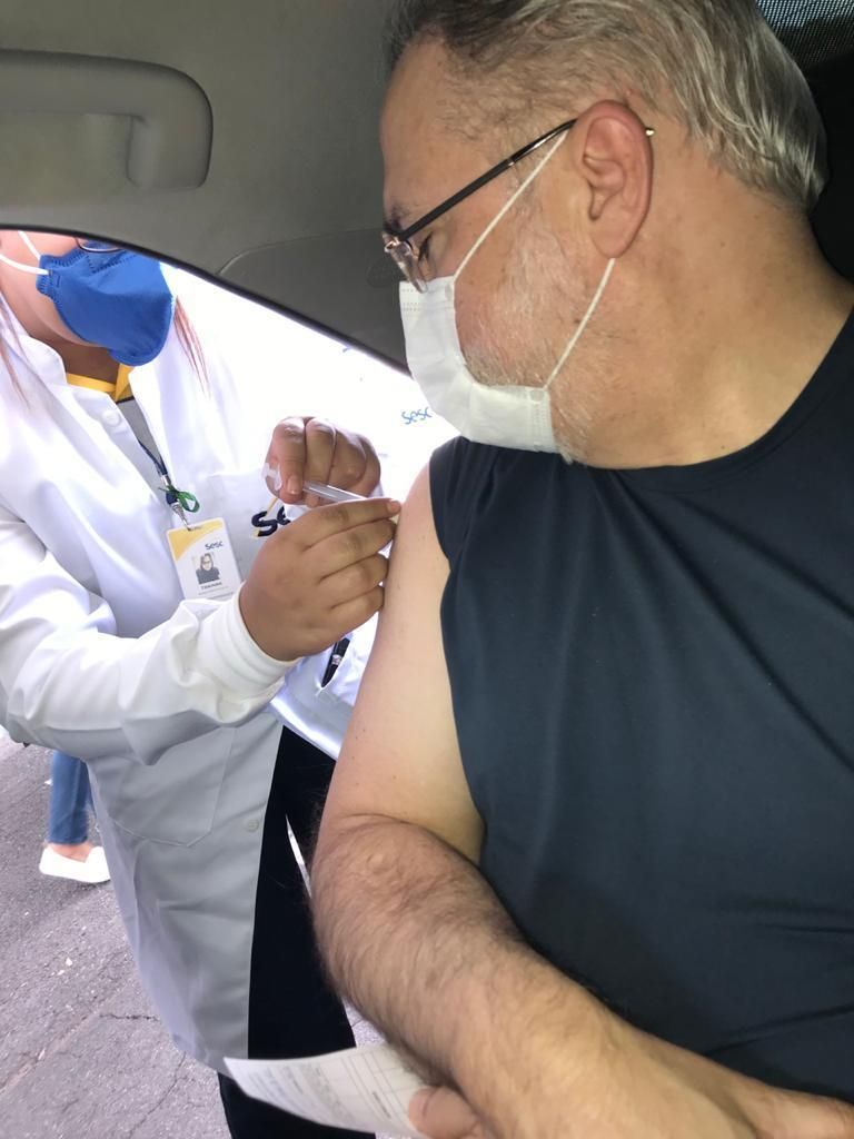 Augusto Aras é vacinado em Brasília - (Foto: Divulgação)