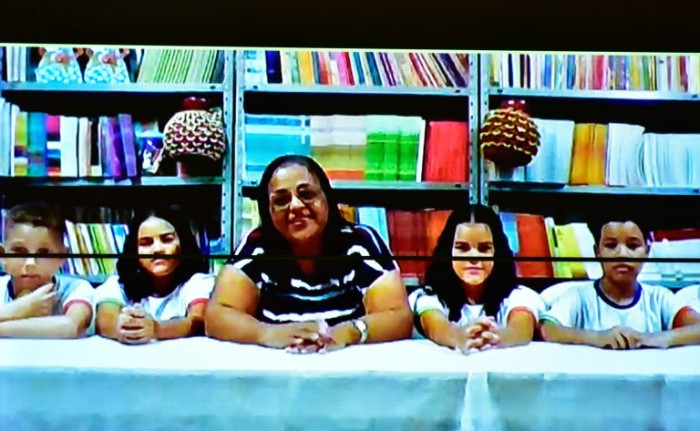 Crianças premiadas acompanharam a cerimônia por meio de videoconferência - (Foto: Zeca Ribeiro/Câmara dos Deputados)