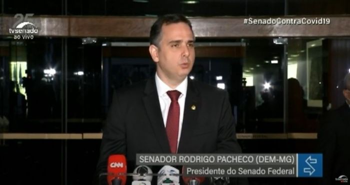 O presidente do Senado, Rodrigo Pacheco - (Foto: Reprodução/Youtube 23.02.2021)