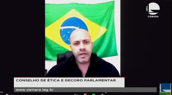 Silveira participou virtualmente da sessão: 'Eu tenho todo o tempo do mundo. Estou preso' - (Foto: Reprodução)