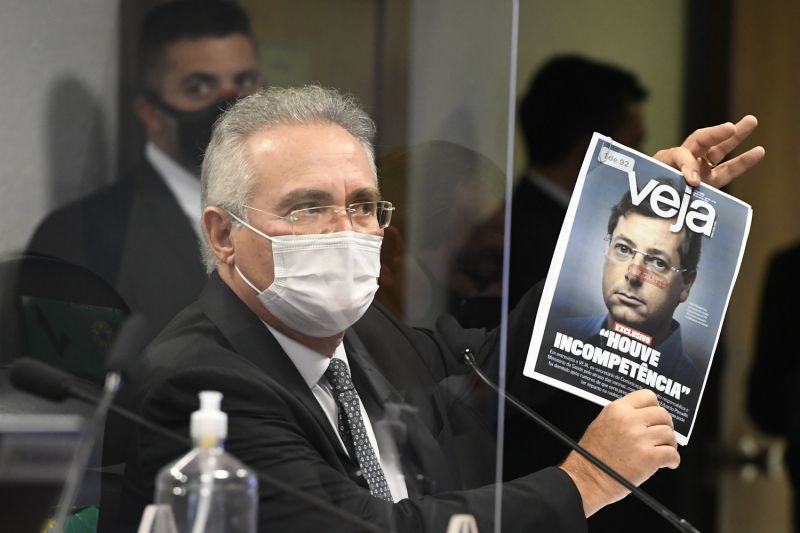 Renan Calheiros viu mentiras no depoimento de Wanjgarten e pediu pela prisão do ex-secretário - (Foto: Jefferson Rudy/Agência Senado - 12.05.2021)