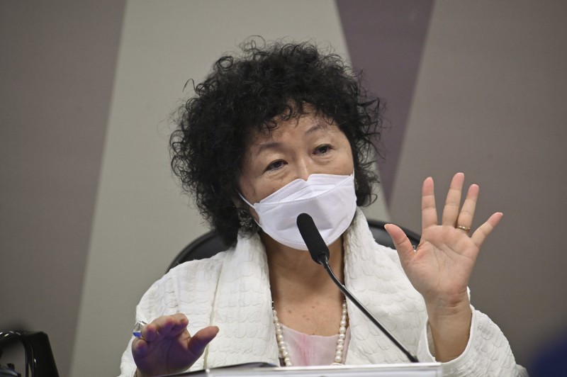 Nise Yamaguchi em depoimento à CPI da Covid - (Foto: Leopoldo Silva/Agência Senado - 01.06.2021)