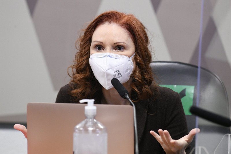 A microbiologista Natalia Pasternak, na CPI da Covid - (Foto: Jefferson Rudy/Agência Senado - 11.06.2021)