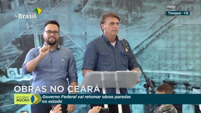 Bolsonaro autorizou retomada de obras paradas na região metropolitana de Fortaleza (CE) - (Foto: Reprodução/YouTube/TV Brasil)