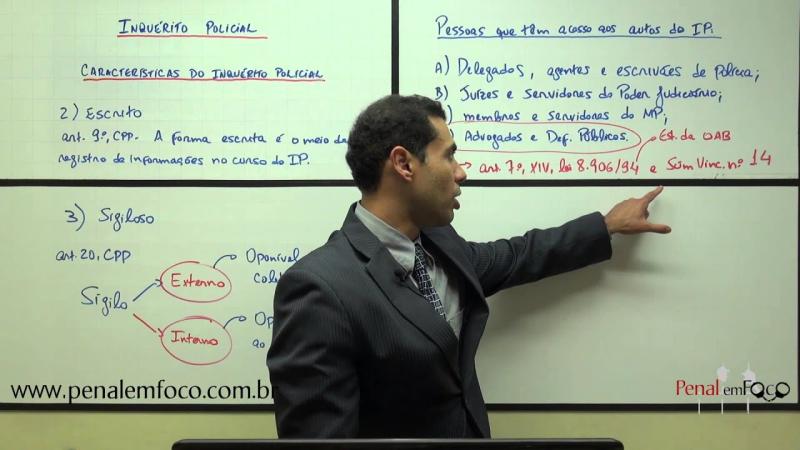 INQUÉRITO POLICIAL 3 - Procedimento escrito e sigiloso - Prof. Vinícius Reis