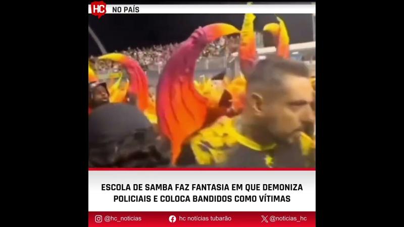 Escola de Samba VAI-VAI, faz fantasias que demonizam policiais e colocam bandidos como vítimas.