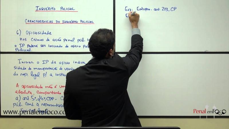 INQUÉRITO POLICIAL 6 - Característica da Oficiosidade - Defensor Público e prof. Vinícius Reis